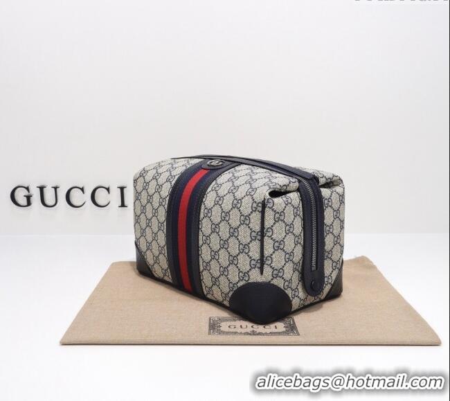 Pretty Style Gucci Savoy GG Canvas Toiletry Case 739391 Beige/Blue 2024