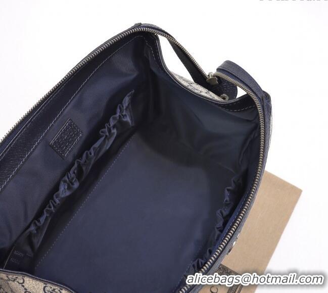 Pretty Style Gucci Savoy GG Canvas Toiletry Case 739391 Beige/Blue 2024