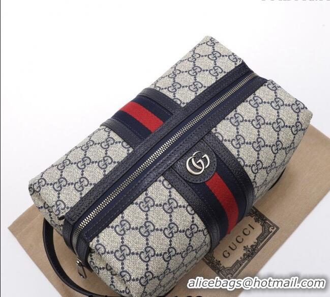Pretty Style Gucci Savoy GG Canvas Toiletry Case 739391 Beige/Blue 2024