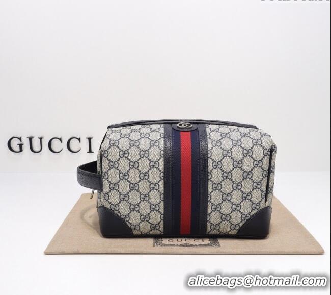 Pretty Style Gucci Savoy GG Canvas Toiletry Case 739391 Beige/Blue 2024