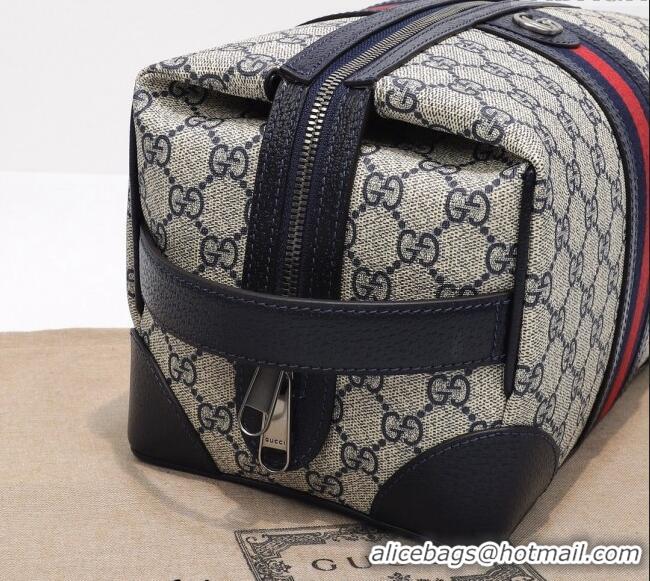Pretty Style Gucci Savoy GG Canvas Toiletry Case 739391 Beige/Blue 2024
