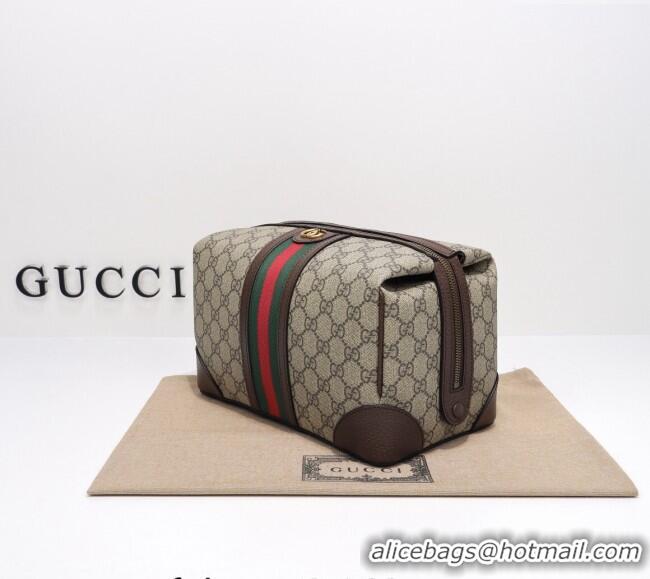 Well Crafted Gucci Savoy GG Canvas Toiletry Case 739391 Beige/Brown 2024