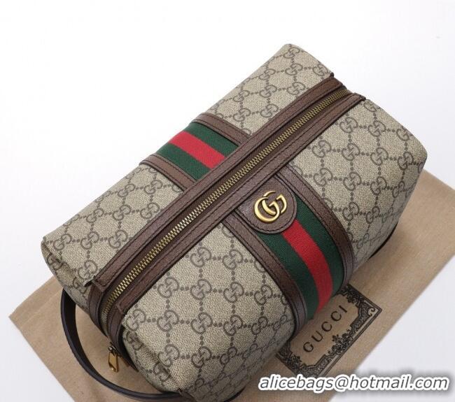 Well Crafted Gucci Savoy GG Canvas Toiletry Case 739391 Beige/Brown 2024