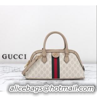 Luxury Cheap Gucci Ophidia GG Canvas Small Top Handle Bag 795249 Beige/Oatmeal 2024