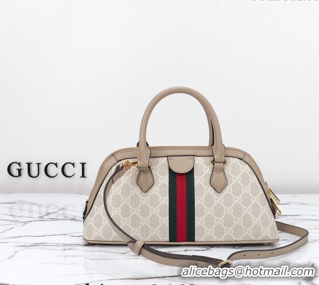 Luxury Cheap Gucci Ophidia GG Canvas Small Top Handle Bag 795249 Beige/Oatmeal 2024