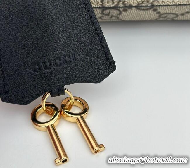 Well Crafted Gucci Padlock GG Canvas Medium Shoulder bag 795113 Black 2024