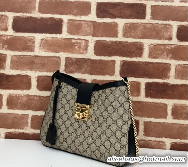 Well Crafted Gucci Padlock GG Canvas Medium Shoulder bag 795113 Black 2024