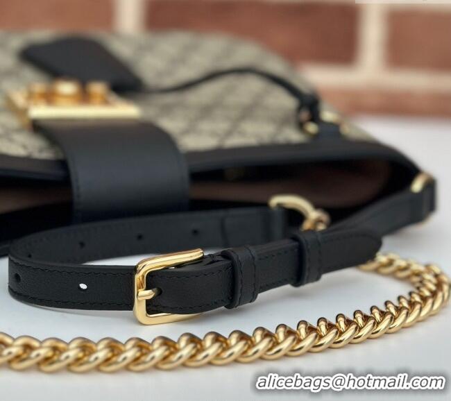 Well Crafted Gucci Padlock GG Canvas Medium Shoulder bag 795113 Black 2024