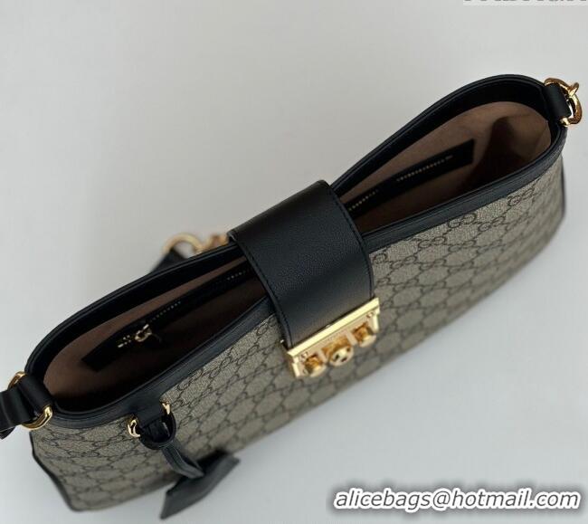 Well Crafted Gucci Padlock GG Canvas Medium Shoulder bag 795113 Black 2024