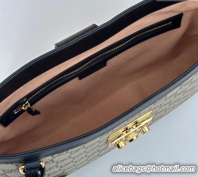 Well Crafted Gucci Padlock GG Canvas Medium Shoulder bag 795113 Black 2024