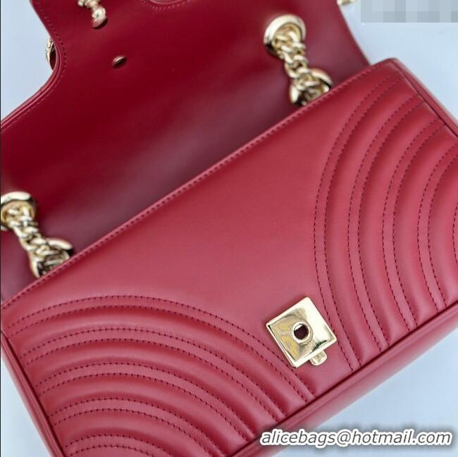 Super Quality Gucci GG Marmont Matelasse Leather Small Shoulder Bag 443497 Burgundy 2024