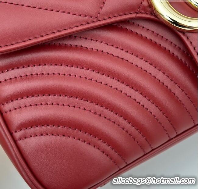 Super Quality Gucci GG Marmont Matelasse Leather Small Shoulder Bag 443497 Burgundy 2024