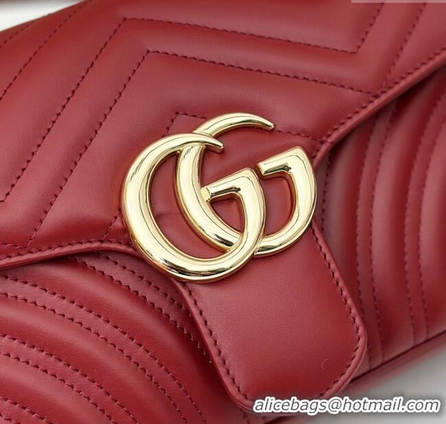 Super Quality Gucci GG Marmont Matelasse Leather Small Shoulder Bag 443497 Burgundy 2024