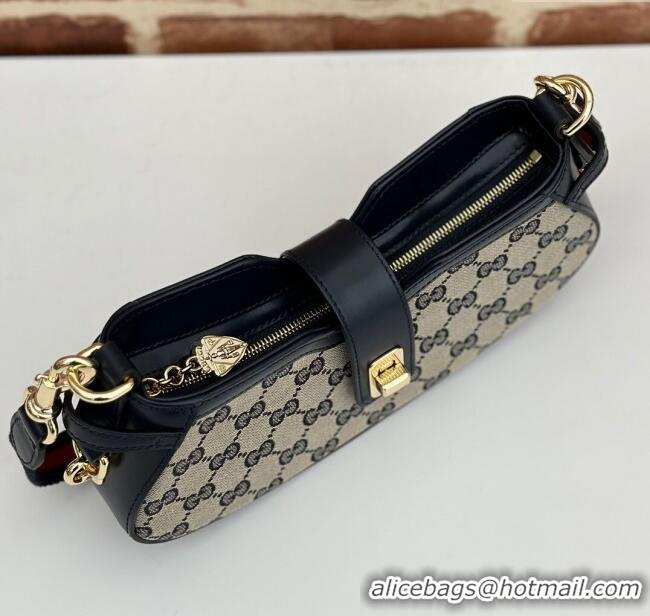 Best Price Gucci GG Canvas Moon Side Mini Shoulder Bag 786015 Blue 2024