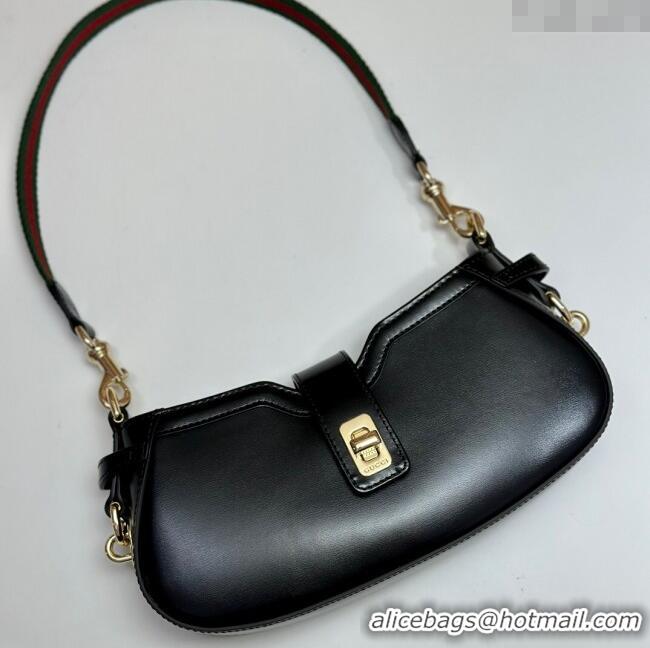 Market Sells Gucci Leather Moon Side Mini Shoulder bag 786015 Black 2024