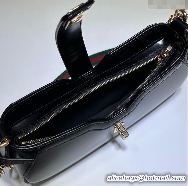 Market Sells Gucci Leather Moon Side Mini Shoulder bag 786015 Black 2024