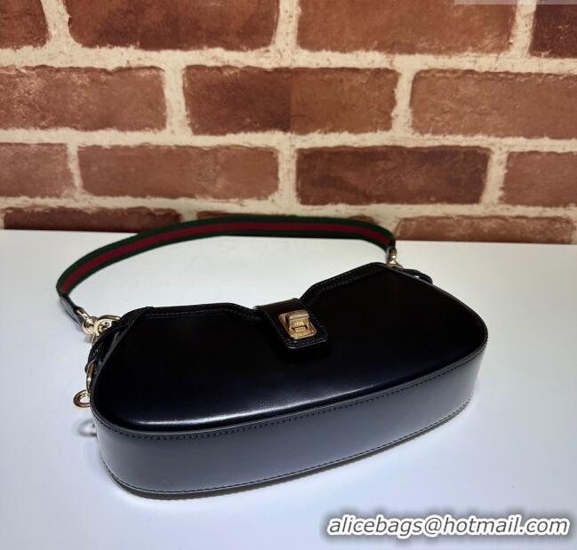 Market Sells Gucci Leather Moon Side Mini Shoulder bag 786015 Black 2024