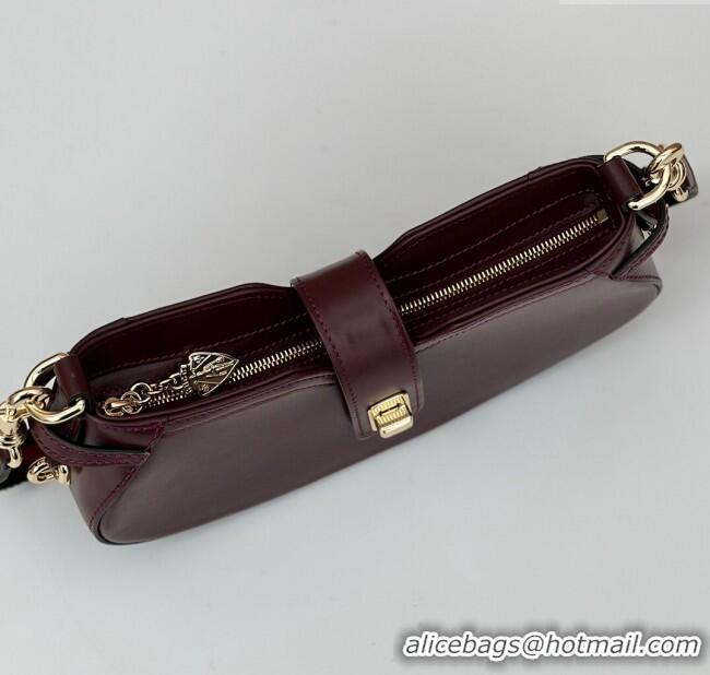 Unique Grade Gucci Leather Moon Side Mini Shoulder bag 786015 Burgundy 2024
