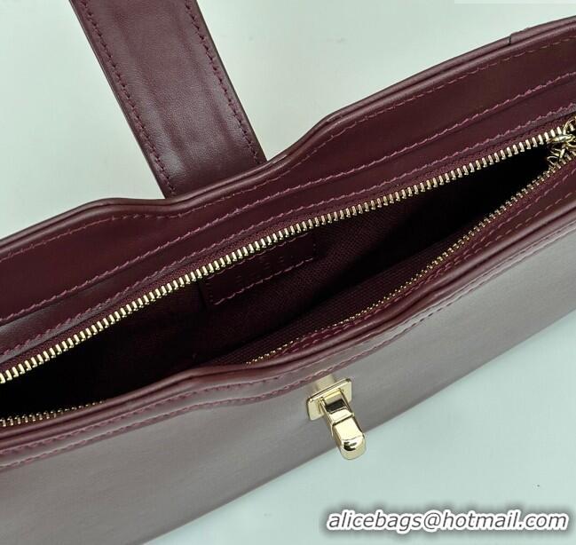 Unique Grade Gucci Leather Moon Side Mini Shoulder bag 786015 Burgundy 2024