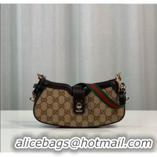 Good Looking Gucci GG Canvas Moon Side Mini Shoulder bag 786015 Apricot 2024