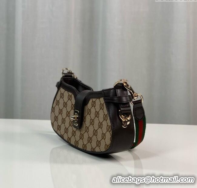 Good Looking Gucci GG Canvas Moon Side Mini Shoulder bag 786015 Apricot 2024