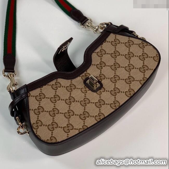 Good Looking Gucci GG Canvas Moon Side Mini Shoulder bag 786015 Apricot 2024