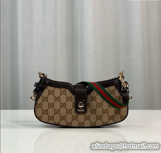 Good Looking Gucci GG Canvas Moon Side Mini Shoulder bag 786015 Apricot 2024