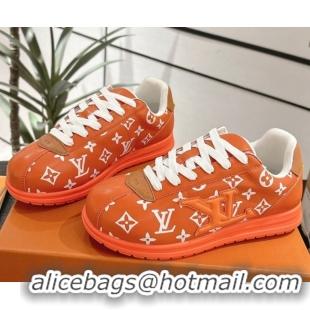 Purchase Louis Vuitton Leather Sneakers Orange 0609001