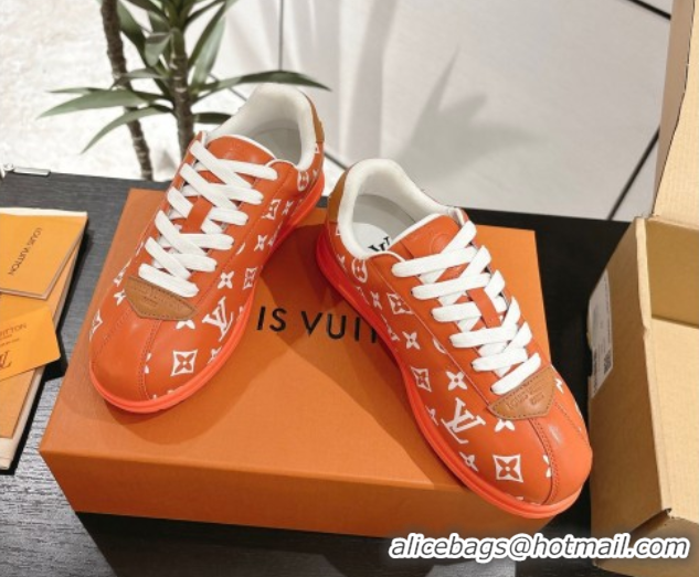 Purchase Louis Vuitton Leather Sneakers Orange 0609001