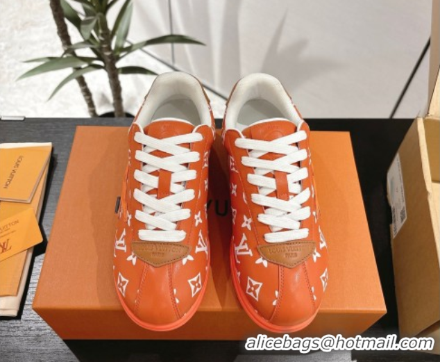 Purchase Louis Vuitton Leather Sneakers Orange 0609001