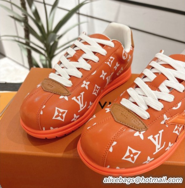 Purchase Louis Vuitton Leather Sneakers Orange 0609001