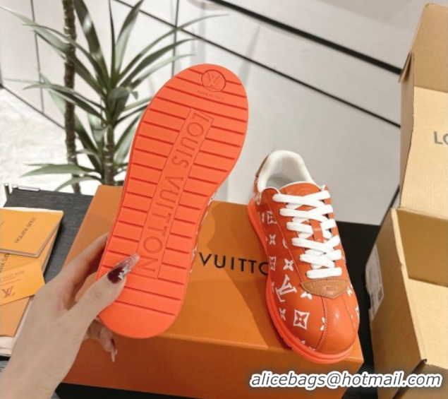 Purchase Louis Vuitton Leather Sneakers Orange 0609001