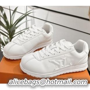 Sumptuous Louis Vuitton Leather Sneakers All White 0609003