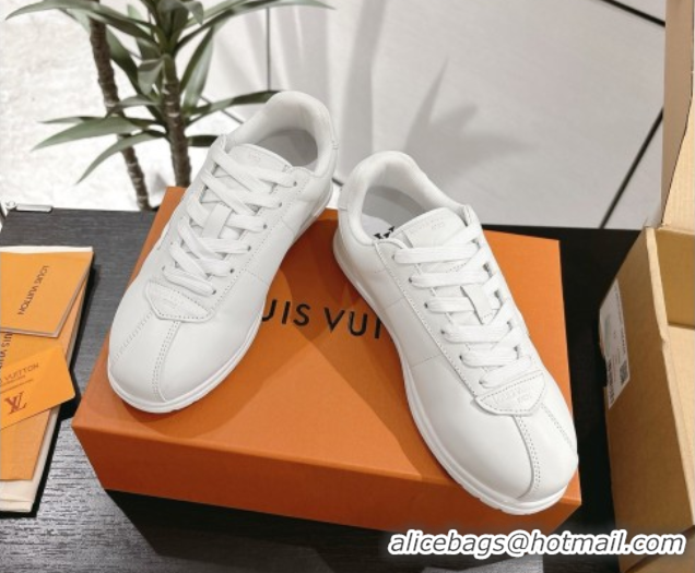 Sumptuous Louis Vuitton Leather Sneakers All White 0609003