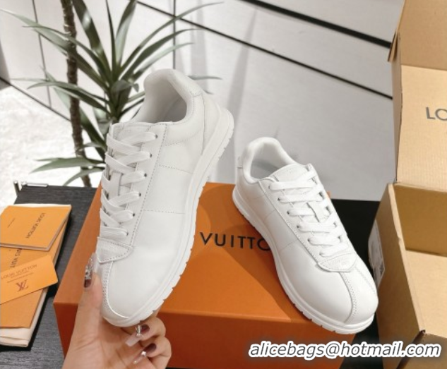 Sumptuous Louis Vuitton Leather Sneakers All White 0609003
