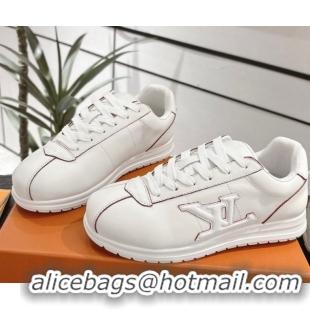 Shop Cheap Louis Vuitton Leather Sneakers White 0609007