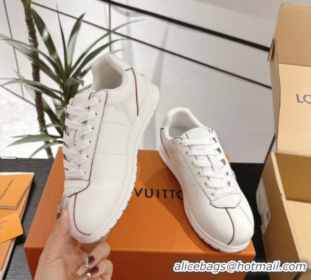Shop Cheap Louis Vuitton Leather Sneakers White 0609007