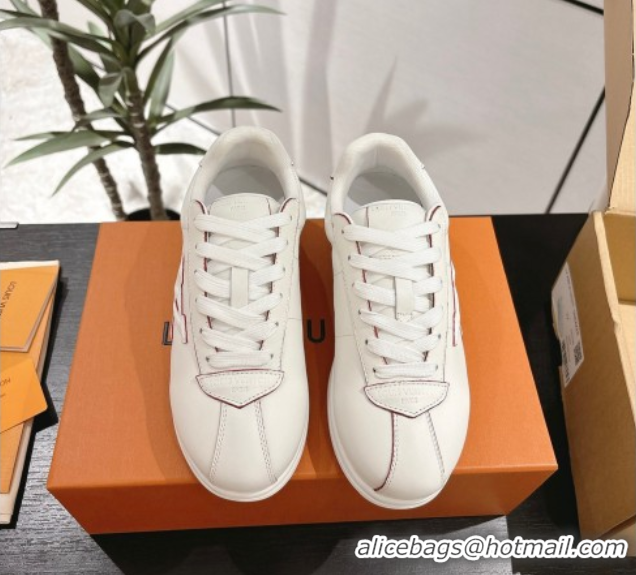 Shop Cheap Louis Vuitton Leather Sneakers White 0609007