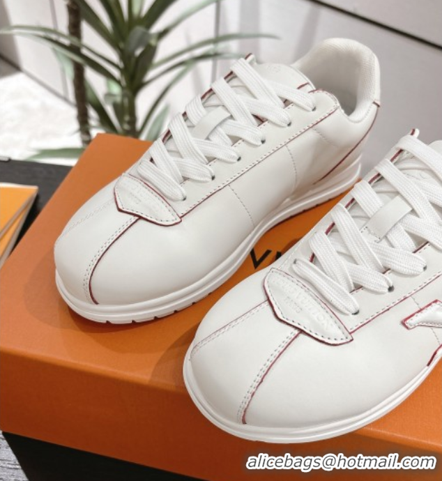 Shop Cheap Louis Vuitton Leather Sneakers White 0609007