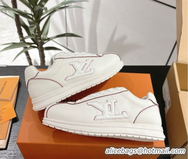Shop Cheap Louis Vuitton Leather Sneakers White 0609007