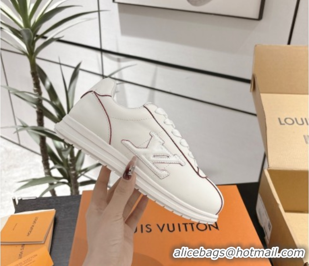 Shop Cheap Louis Vuitton Leather Sneakers White 0609007