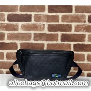 Original Cheap Gucci Mens GG Crystal Canvas belt bag‎ 779822 Black 2024
