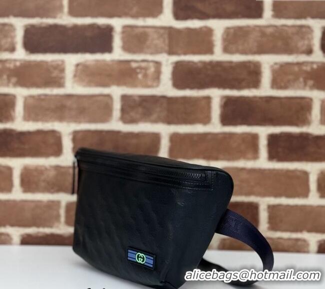 Original Cheap Gucci Mens GG Crystal Canvas belt bag‎ 779822 Black 2024