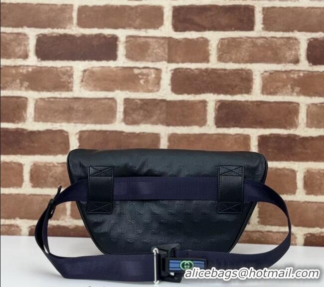 Original Cheap Gucci Mens GG Crystal Canvas belt bag‎ 779822 Black 2024