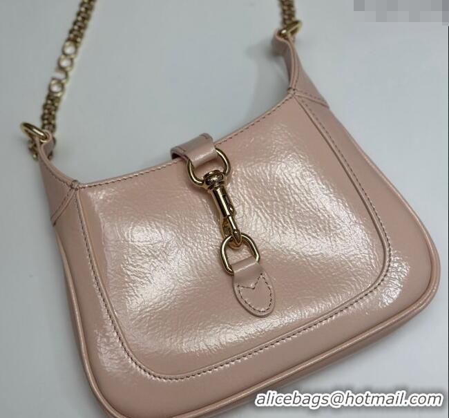 Market Sells Gucci Jackie Notte Mini Bag in Crinkled Patent Leather ‎782889 Nude Pink 2024