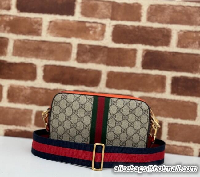 Market Sells Gucci Ophidia GG Canvas Shoulder Bag with Fluorescent Orange Trim 699439 2024