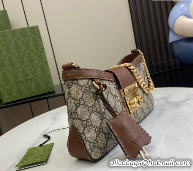 Buy New Cheap Gucci Padlock GG Canvas Small Shoulder Bag 811705 Brown 2024