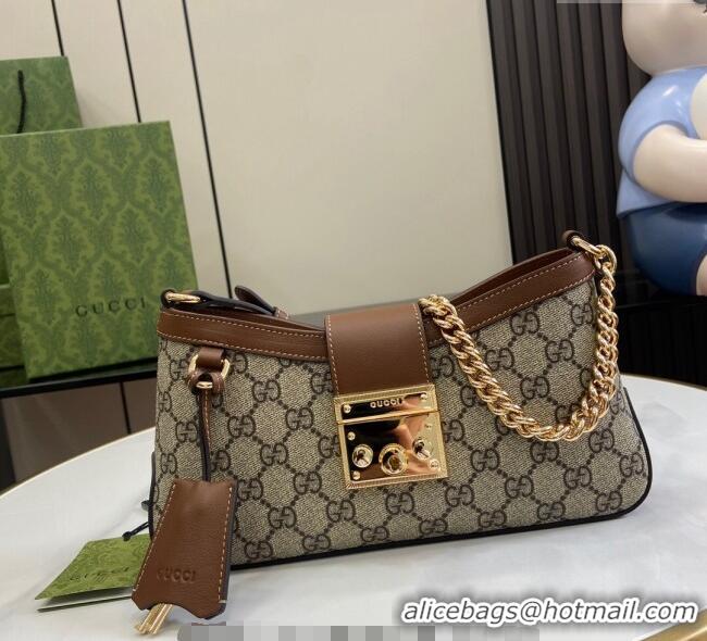 Buy New Cheap Gucci Padlock GG Canvas Small Shoulder Bag 811705 Brown 2024