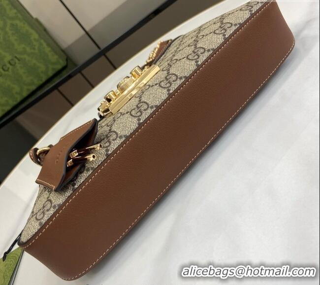 Buy New Cheap Gucci Padlock GG Canvas Small Shoulder Bag 811705 Brown 2024
