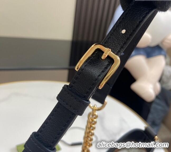 Original Cheap Gucci Padlock GG Canvas Small Shoulder Bag 811705 Black 2024